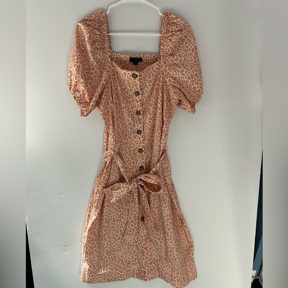 J. Crew Leopard Print Button-Down Mini Dress